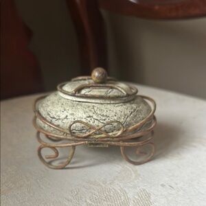 Stoney Creek, Lake Geneva resin trinket dish with copper-tone details